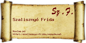 Szalisznyó Frida névjegykártya